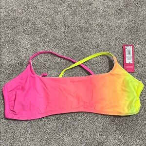 Vibrant Pink and Yellow Bikini Top